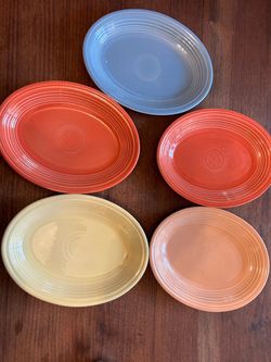 5 oval fiesta fiestaware  plates