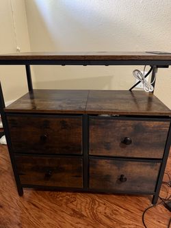 Wooden & metal bedside table or storage cabinet