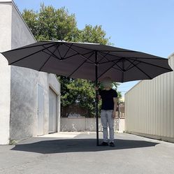 $85 (New in Box) Large 15 ft double sided umbrella outdoor patio garden yard (weight base not included) 