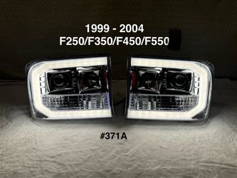 1999 To 2004 Ford F250 F350 F450 F550 Super Duty LED Tube Projector Headlights