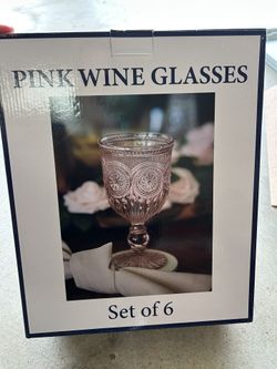Pink Wine Glasses (5)