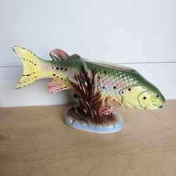 Vintage Rainbow Trout Planter 