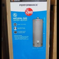 Brand New Rheem 50 Gallon Natural Gas Water Heater 