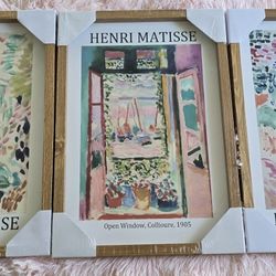 Henri Matisse Wall Art Set 3 Pieces 16x11 Inch Wood Framed Prints