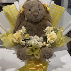 Easter flower roses artifical plushy basket gift kid