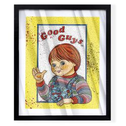 Childs play Good guy doll box cover custom art piece in black frame