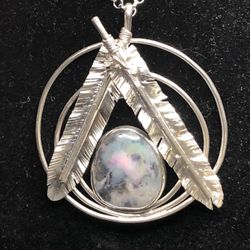 4665 Australian Semi Dark Opal Gemstone Lighting Ridge Bright Multicolored Freeform shaped gem in beautiful 925 Sterling Silver setting