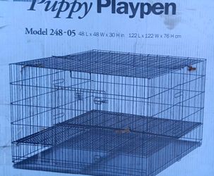 New MidWest Collapsible Metal Dog Playpen, Black, 48"L x 48"W x 30"H.