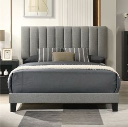 BRAND NEW King Bed Frame, Upholstered Headboard