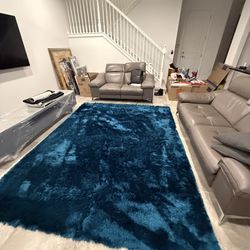 Hand tufted Area Rug - Teal - 8x10 approx