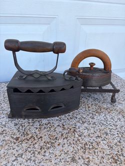 Antique Cast Iron Sad Irons Set of 2