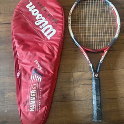 Wilson Hammer System 6.4 Power Holes Tennis Racquet 4 1/2” & Bag
