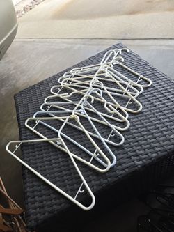 White plastic hangers