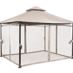 13’x10’ Outdoor Patio Canopy Tent In Brown Finish