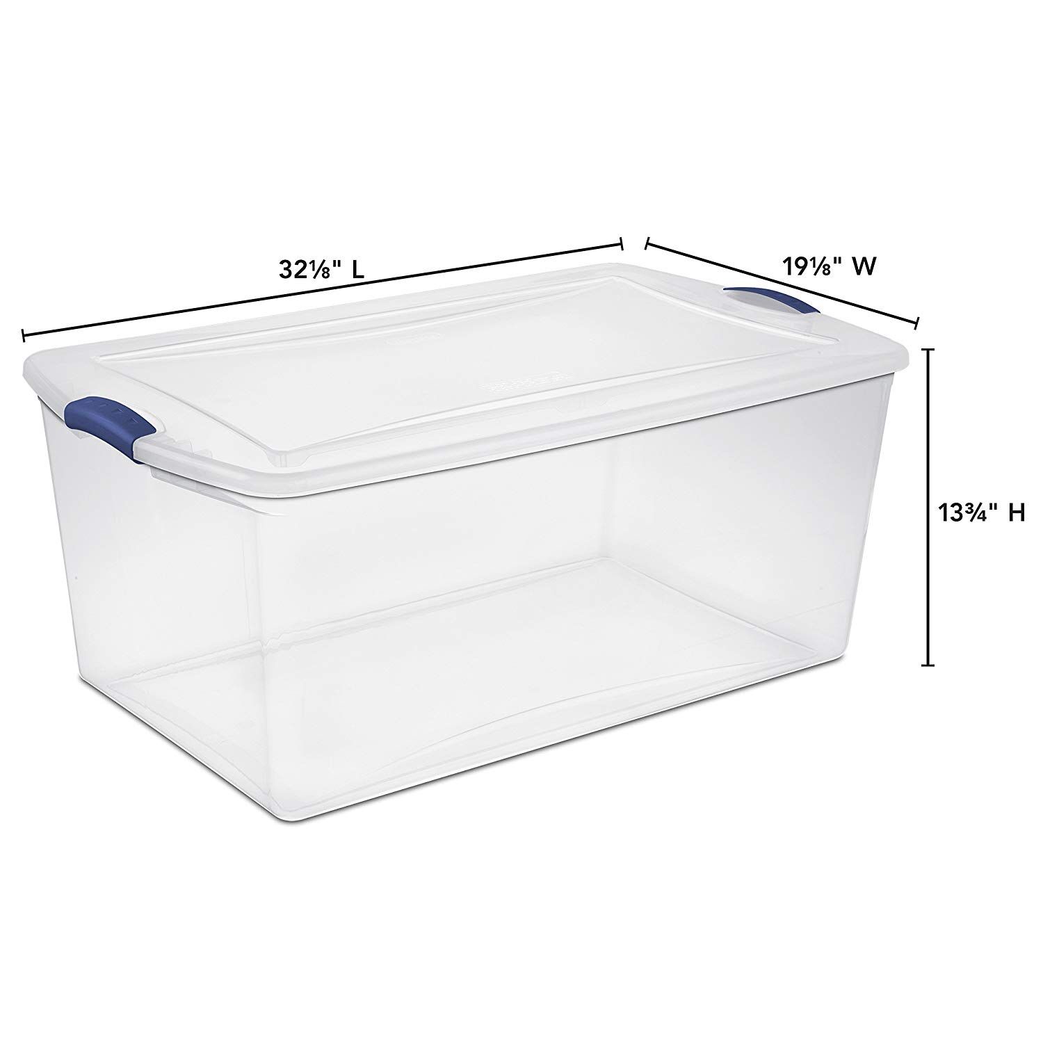 Large Plastic Storage Tote Container Clear Stackable Box 4 Set