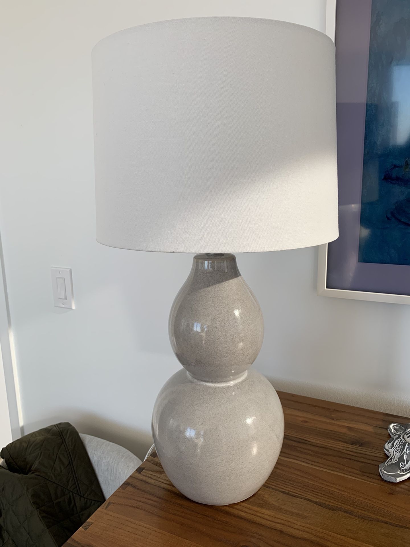 Gray White Table Lamp
