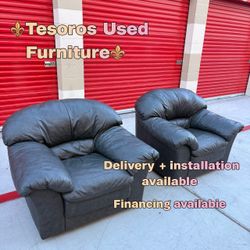 2  XL Leather chairs
