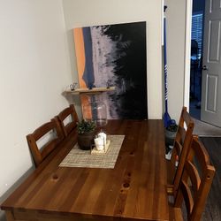 Wood DINING room Table With Chairs 