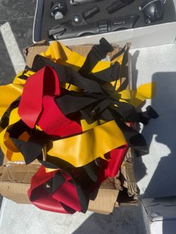 Flag football flags, red and yellow