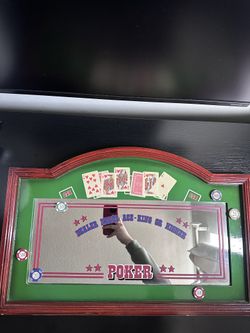 RARE 3D Poker Pub Mirror Sign Hang Wall Art By Designstyles 27” X 17.5”