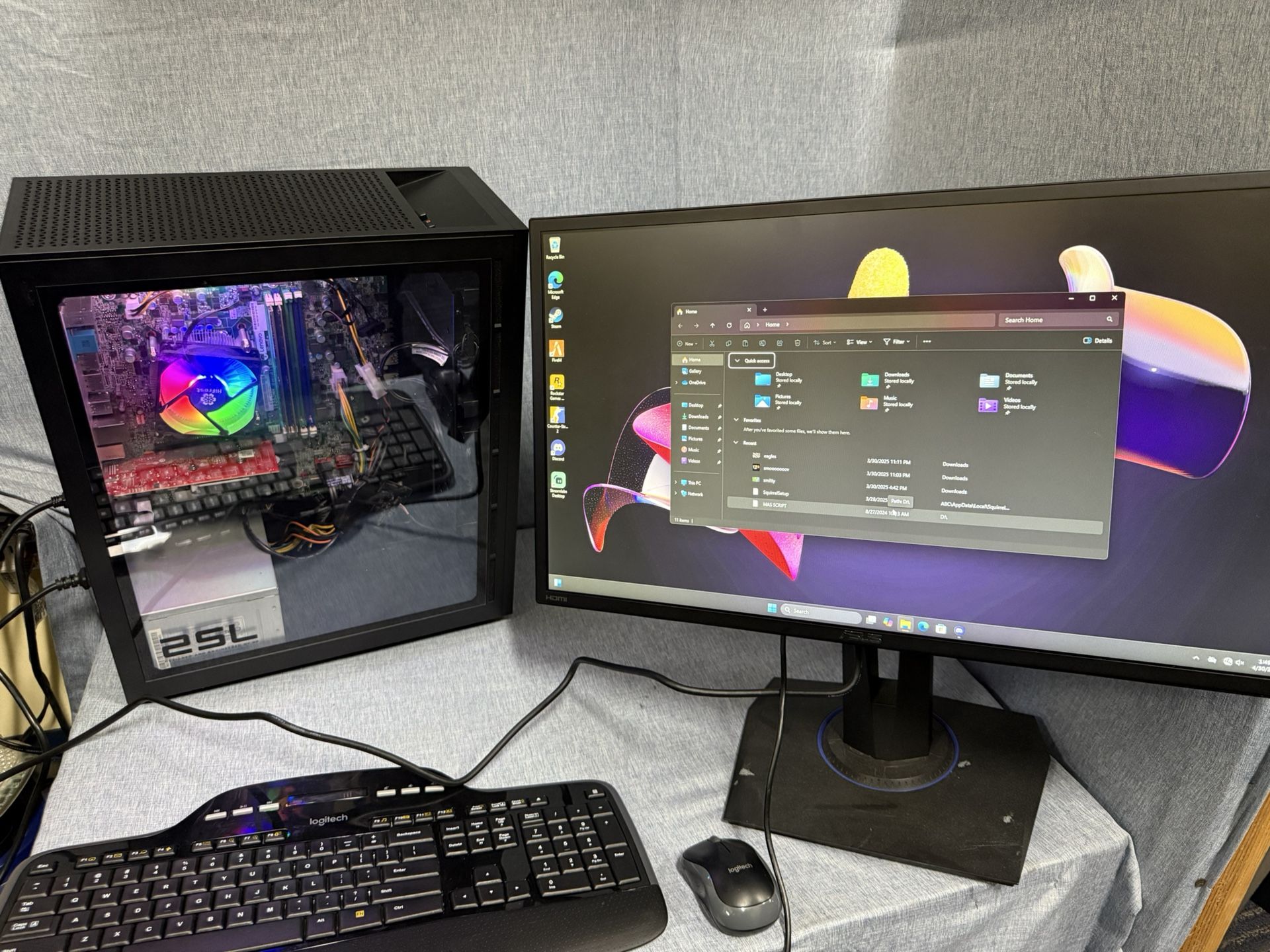 OMEN Gaming Desktop Computer PC i7 32GB DDR4 256GB SSD GTX 745 W11 RGB with Asus Gaming Monitor 24”