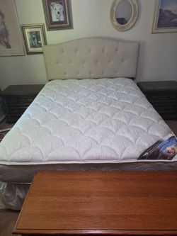 Queen bed with frame.