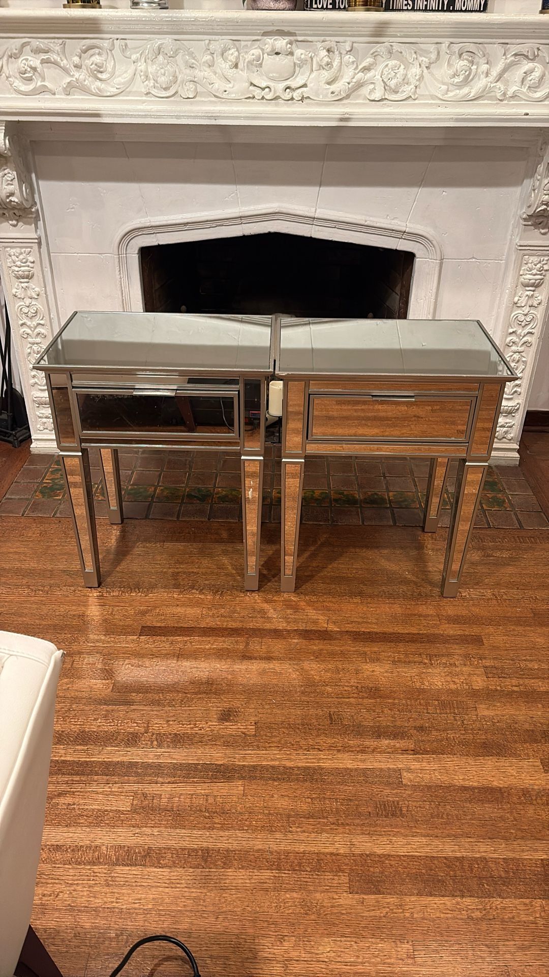 Pottery Barn Mirrored Nightstands