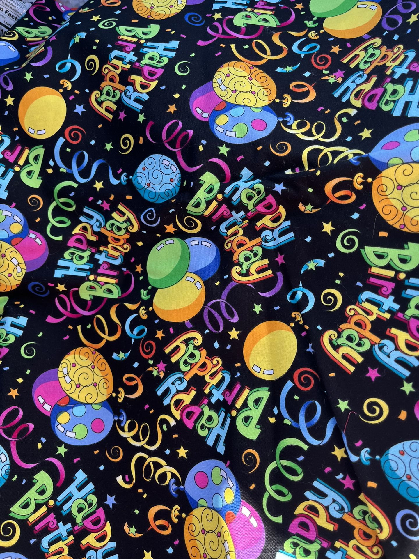 Happy Birthday 🎈 FABRIC 1 1/2 Yards Cotton Quilt Craft Textile