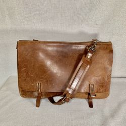 J Crew 100% Handmade Leather Cowhide Saddlebag Shoulder Briefcase Messenger Bag. 