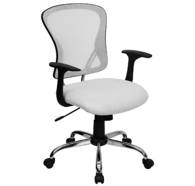 Flash Furniture Mid-Back White Mesh Swivel Office Chair