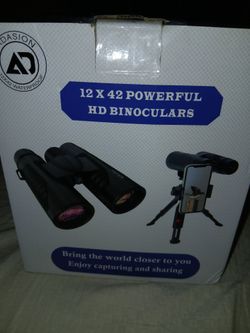 12 x 42 powerful HD binoculars & tripod (new)