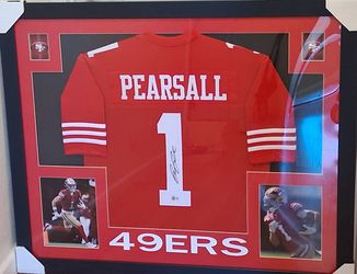 Ricky Pearsall Signed 49ers Jersey Framed