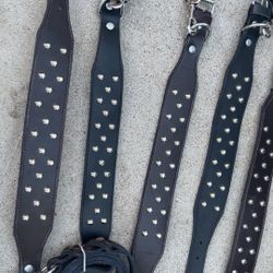 Dog Collar And Leash Set Leather
