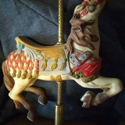 MUSICAL *AMERICAN CAROUSEL HORSE* signed by Tobin Fraley