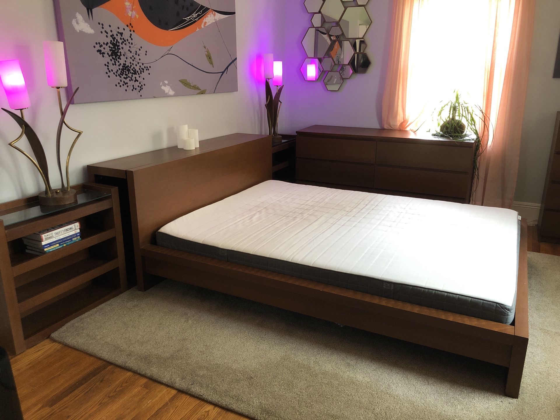 IKEA Malm Queen Bed with New Clean Mattress