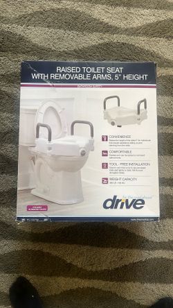 Drive Raised Toilet Seat With Removable Arms 5”