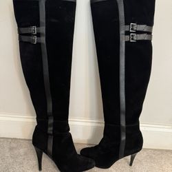 Woman, Black, Leather Boot