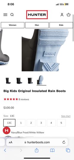 Hunter Rain Boots (size 1)
