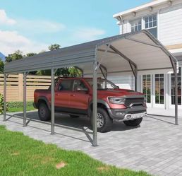 10x15 Metal Carport Shelter with Arched Roof
