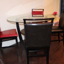 Round Glass Top Counter Height Table