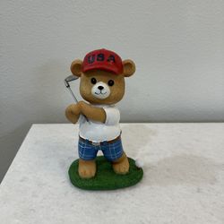 Stars & Stripes 2026 Patriotic Fourth Of July Golf Teddy Bear
