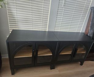 2 Black Buffet/Console Cabinets