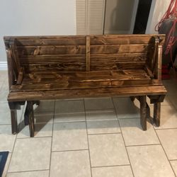 Pine Space saver bench/ Picnic table. Local sale only- no shipping available on this item.