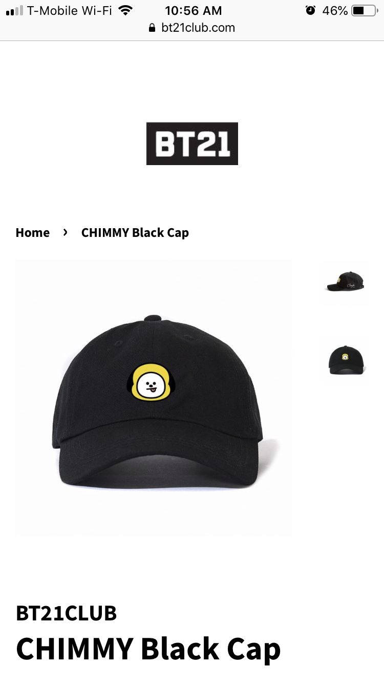 BT21 Club Chimmy Black Cap