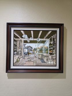 H Hargrove Mercantile Groceries General Store Signed Serigraph on Canvas COA LE