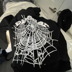 White And Black SP5DER hoodie Size Small Men’s