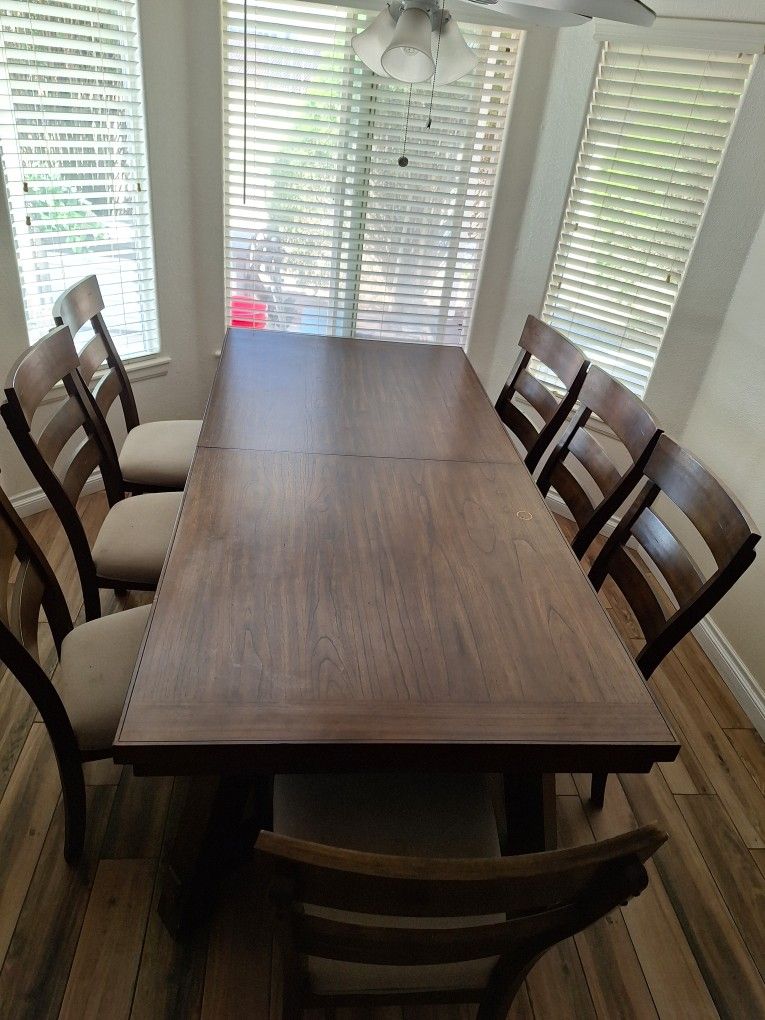 Dining Table 42" By 90" With 8 Chairs