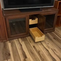 Storage Cabinet Entertainment Center Wood Tv Stand 