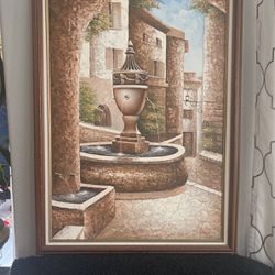 Fountain oil painting on canvas
