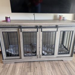 wood dog cage tv stand